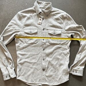 Express Light Gray Casual Button-Down Shirt